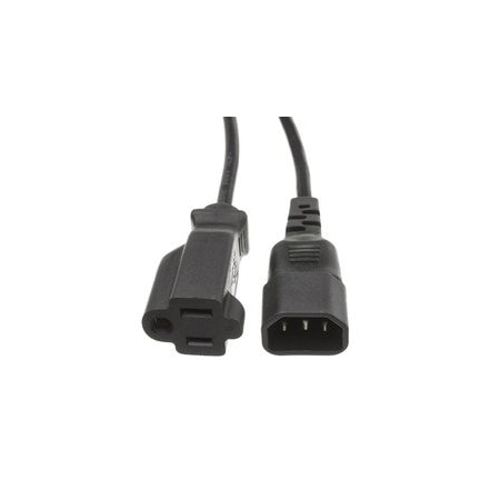 Cable Wholesale Power Cord Adapter, Plug Converter, 5-15R, C14, 6 ft., Black 10W1-05206